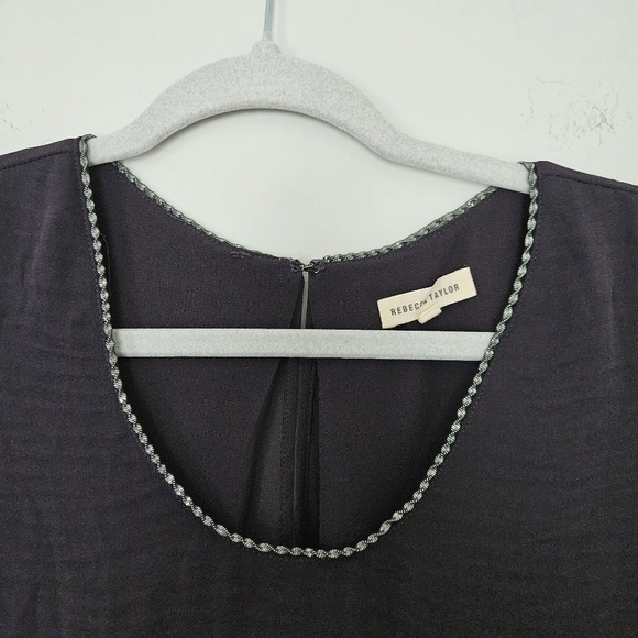Rebecca Taylor plum layers sheer blouse size 2 - Picture 3 of 8